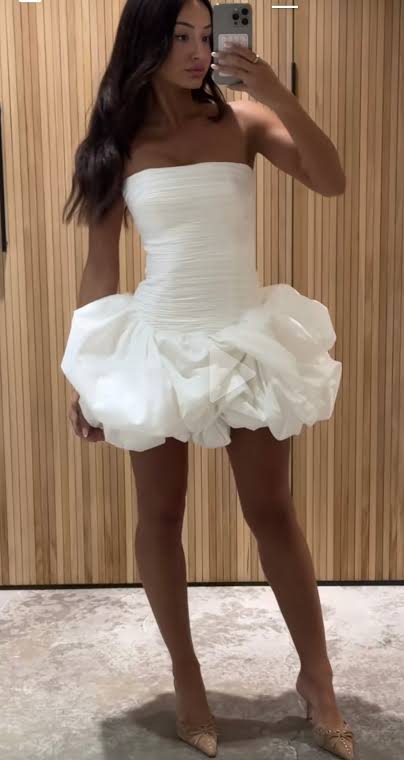 Bubble Hem Mini - Ivory