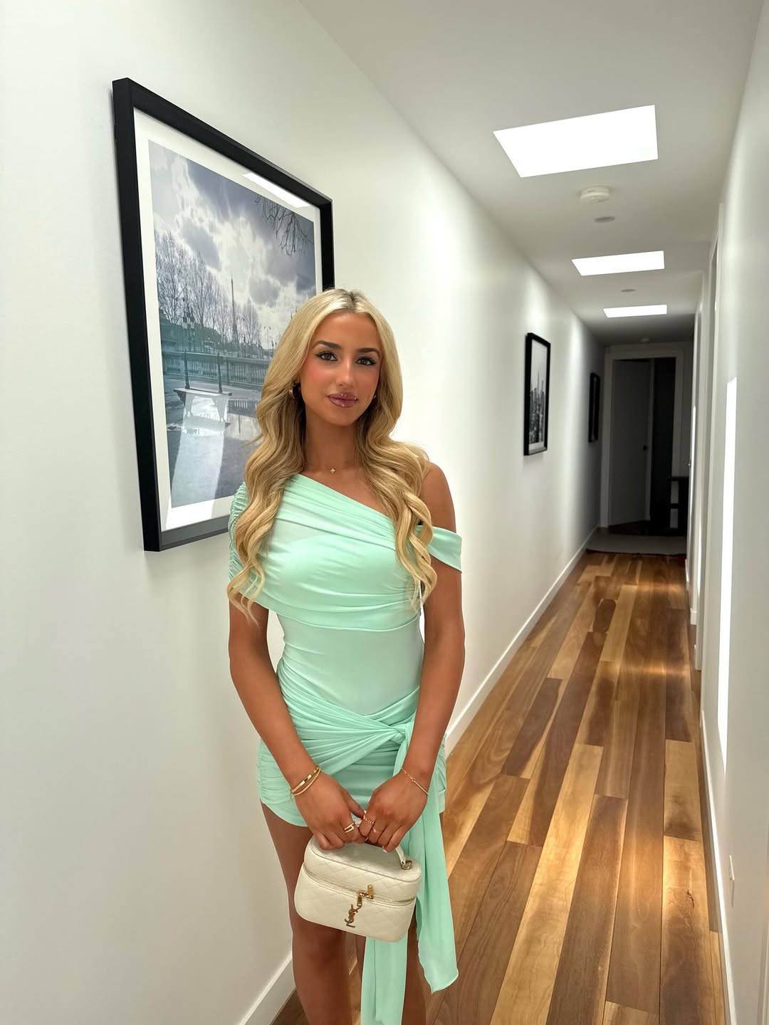 Rumi Mini Dress - Bleached Aqua
