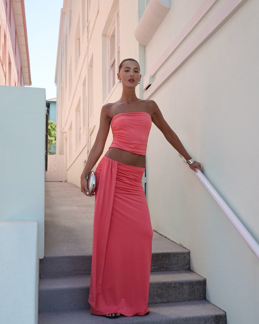Rhiannon Top + Saskia Maxi - Coral