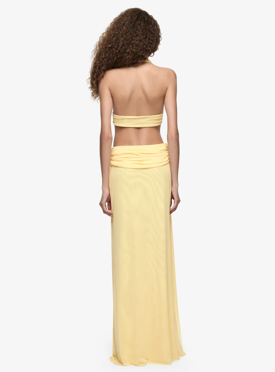 Charlize Halter Maxi - Lemon Cream